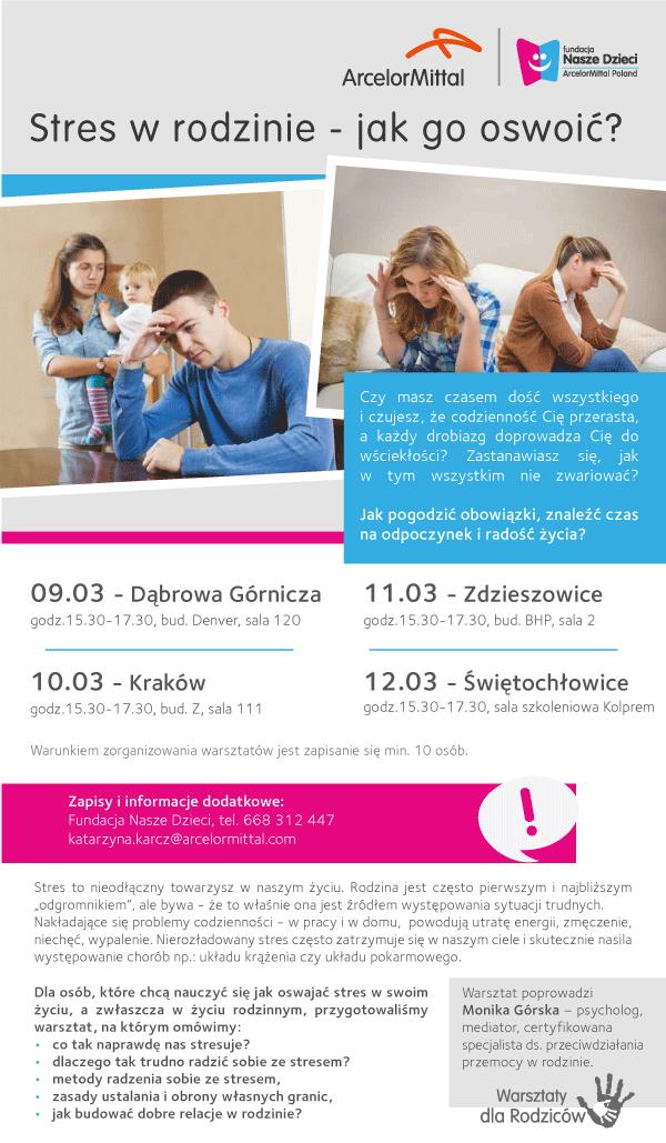 Warsztaty dla rodziców Dąbrowa Górnicza, Zdzieszowice, Kraków, Świętochłowice
