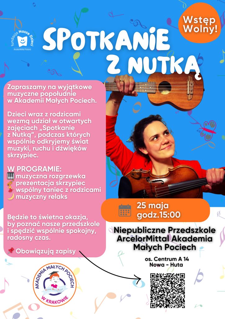 Zaproszenie na spotkanie z Nutką w Akademii Małych Pociech w Krakowie / Nowej Hucie